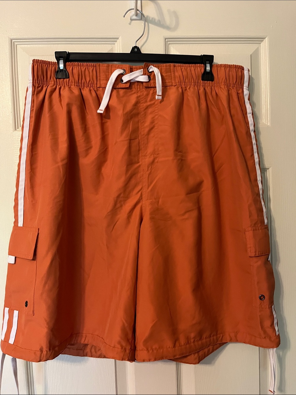 Roundtree & Yorke Rust Orange Swim Shorts with White Mesh Lining